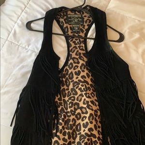 True religion suede vest